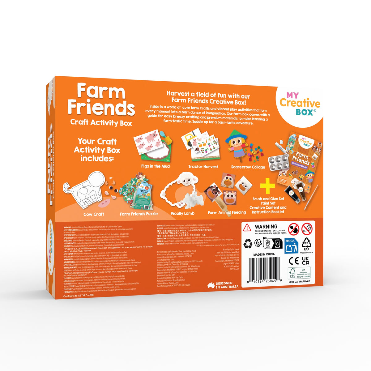 My Creative Box Farm Friends Craft and Activity Box, back of box