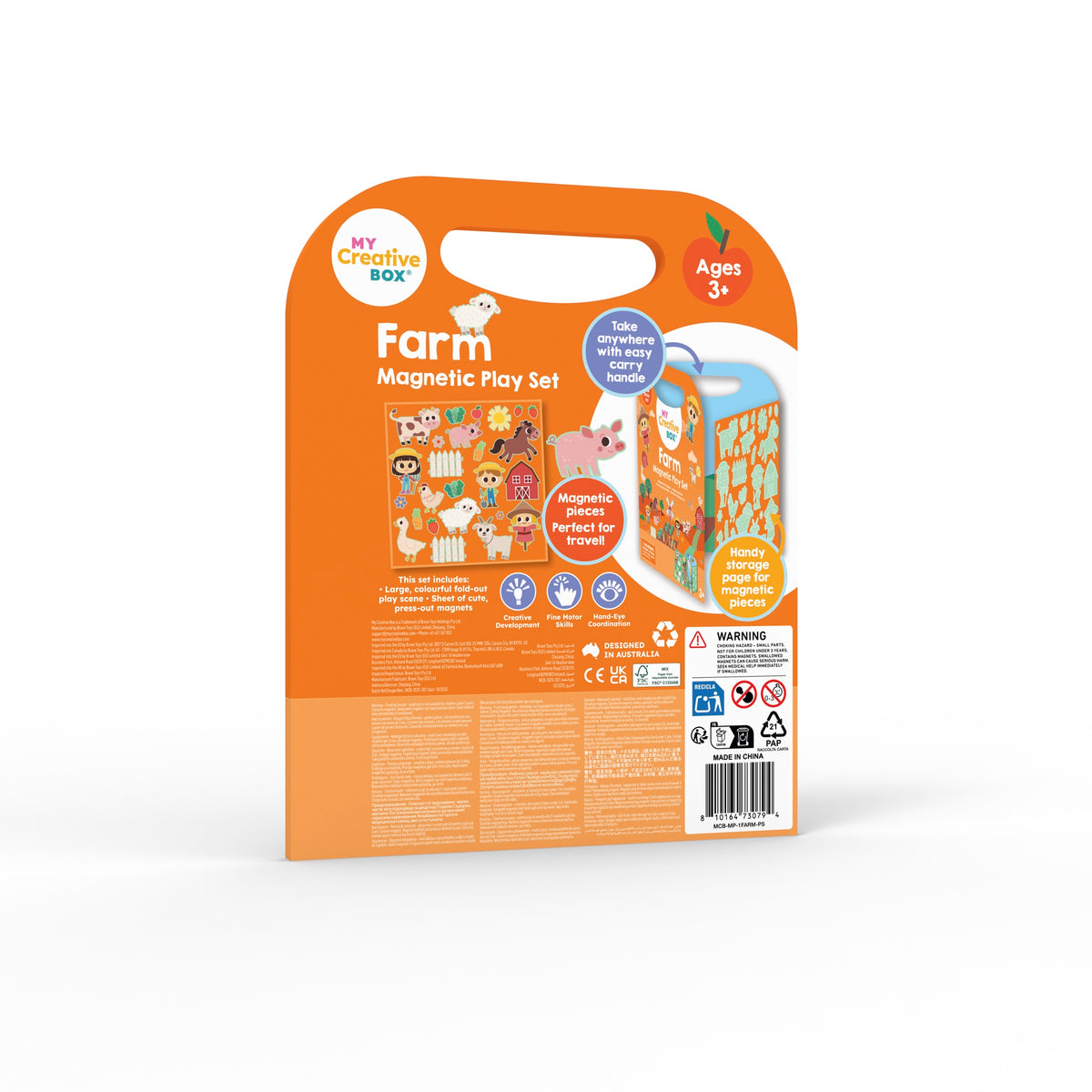 My Creative Box Farm Magnetic Play Set, back of set