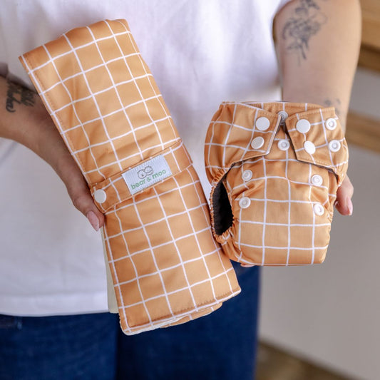 Gingernut Gingham Reusable Change Mat