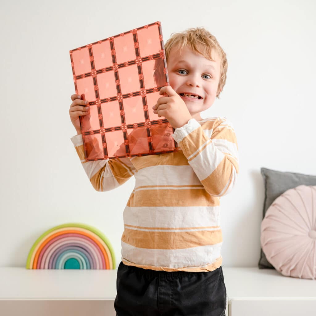 CONNETIX Magnetic Tiles | 2 Piece Base Plate Pack - Lemon & Peach available at Bear & Moo