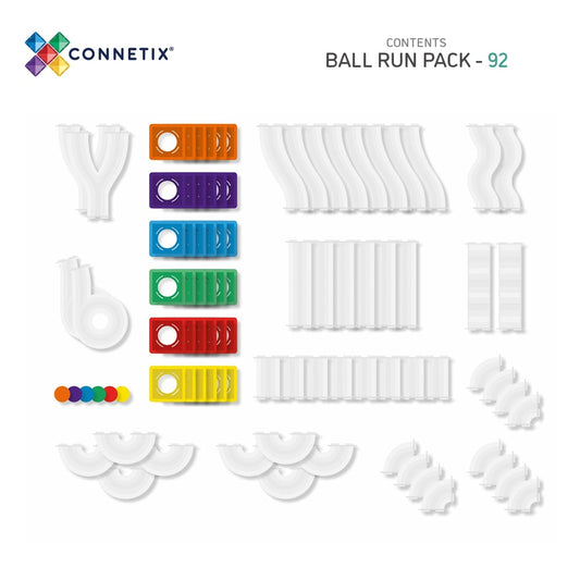 CONNETIX | 92 Piece Rainbow Ball Run Pack