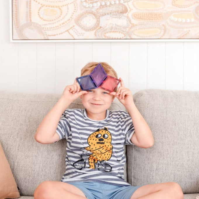 CONNETIX Magnetic Tiles | 48 Piece Pastel Shape Expansion Pack available at Bear & Moo