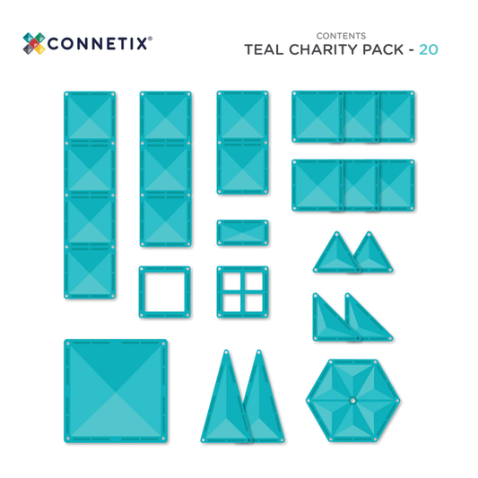 Teal geometric shapes with Connetix branding on a white background