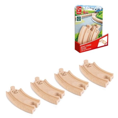 Hape Short Curved Track Pieces available at Bear & Moo