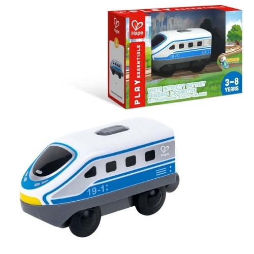 Hape Battery Powered Intecity Loco | Blue available at Bear & Moo