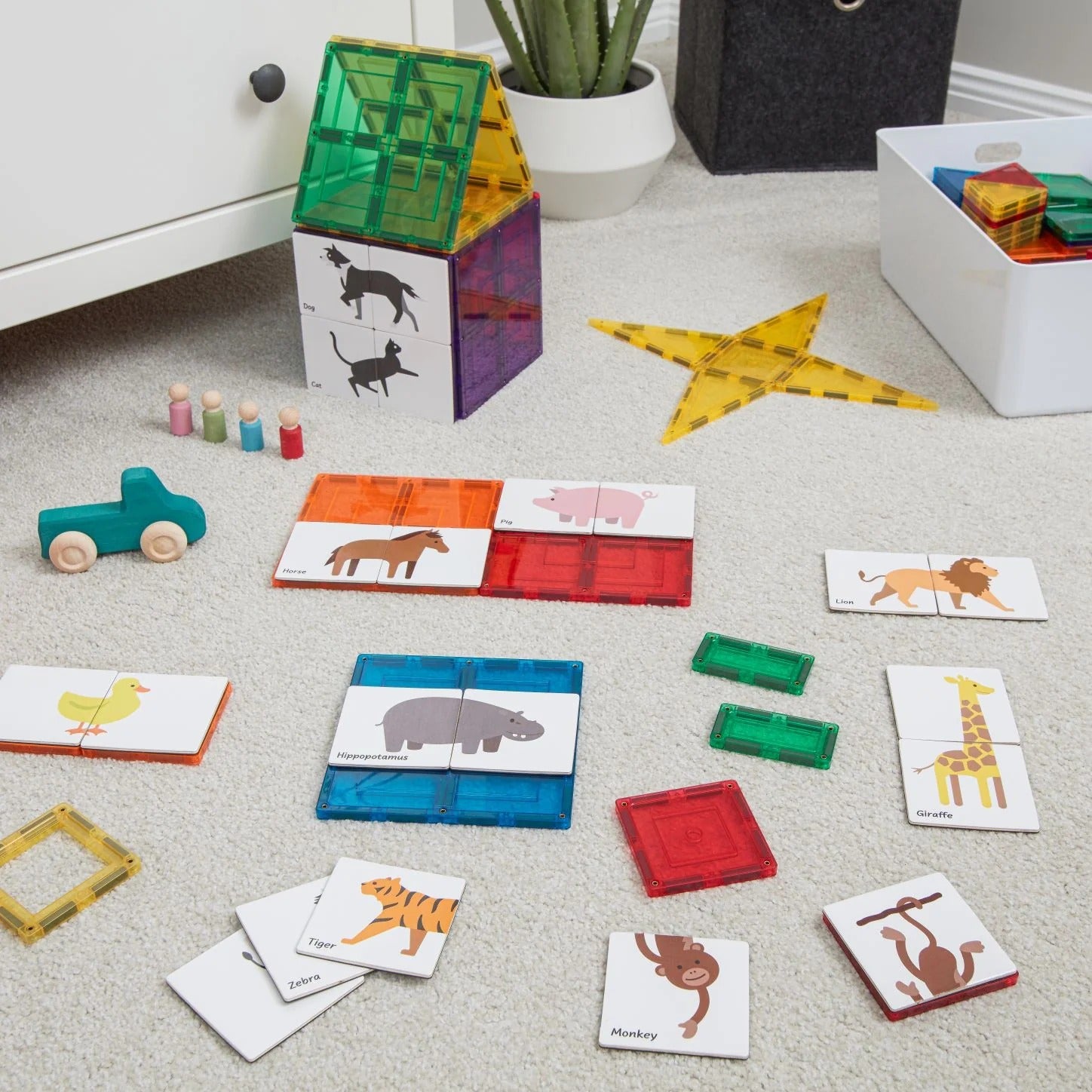 Learn & Grow Magnetic Tile Topper | Duo Animal Puzzle Pack available at Bear & Moo