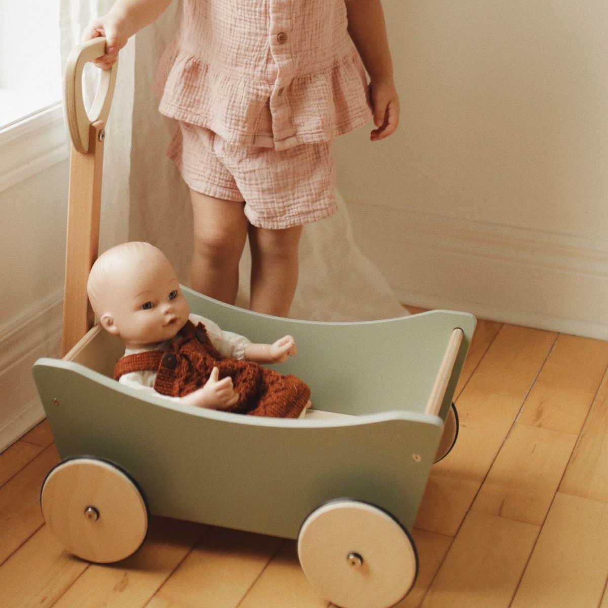 Kinderfeets Pull Wagon | Wooden Toy Wagon and Walker available at Bear & Moo