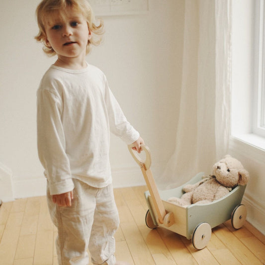 Kinderfeets Pull Wagon | Wooden Toy Wagon and Walker available at Bear & Moo