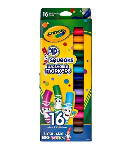 Crayola Pip-Squeaks Washable Coloured Markers 16 Pack available at Bear & Moo