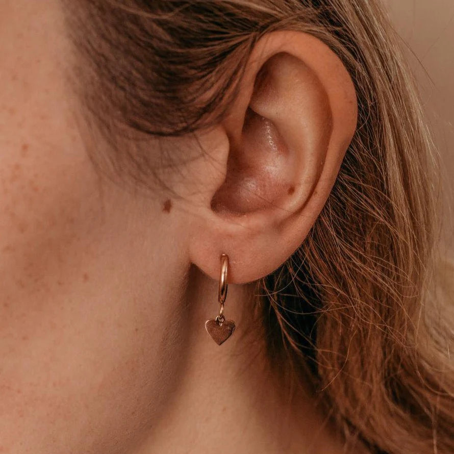 Katyb Jewellery Heart Hoop Earrings available at Bear & Moo