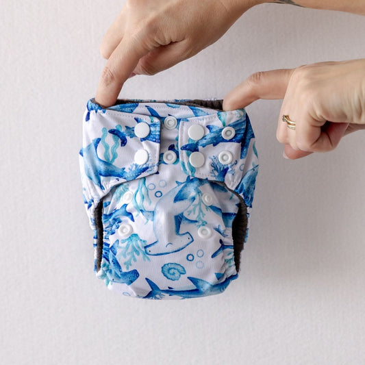 Super Sharks Newborn Nappy