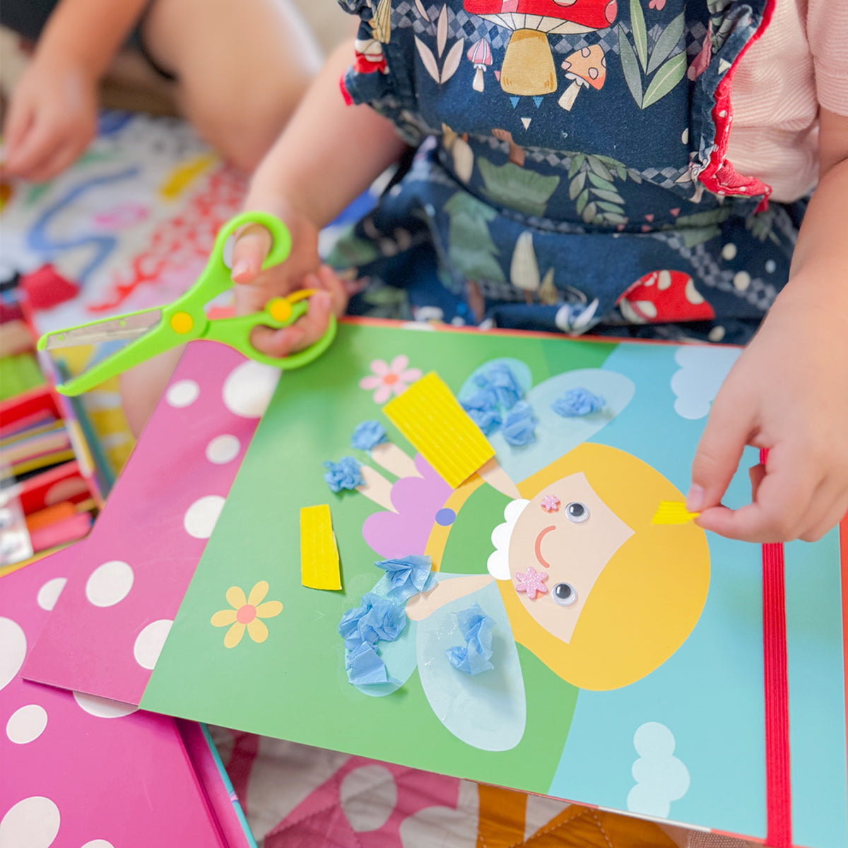 My Creative Box Unicorn and Fairy Collage Sensory Craft Box, child making a fairy collage