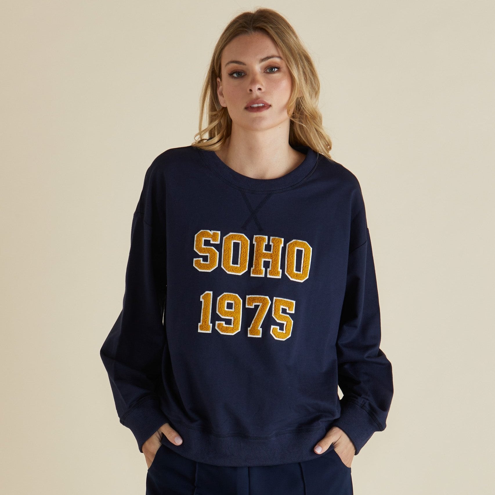 Betty Basics South Sweat | Navy available at Bear & Moo