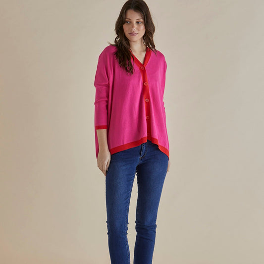 Betty Basics Hampton Cardigan in Pink available at Bear & Moo