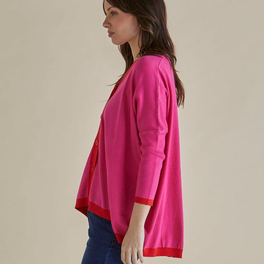 Betty Basics Hampton Cardigan in Pink available at Bear & Moo