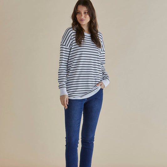 Betty Basics Sophie Knit Jumper | Monochrome Stripe available at Bear & Moo