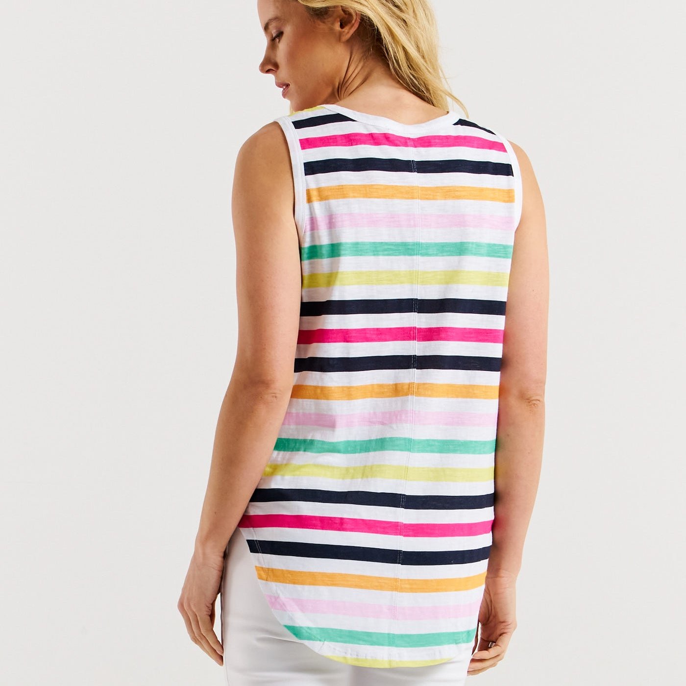 Betty Basics Keira Tank | Rainbow Stripe available at Bear & Moo