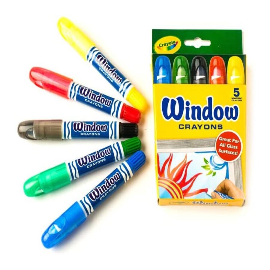 Crayola Washable Window Crayons 5 Pack available at Bear & Moo