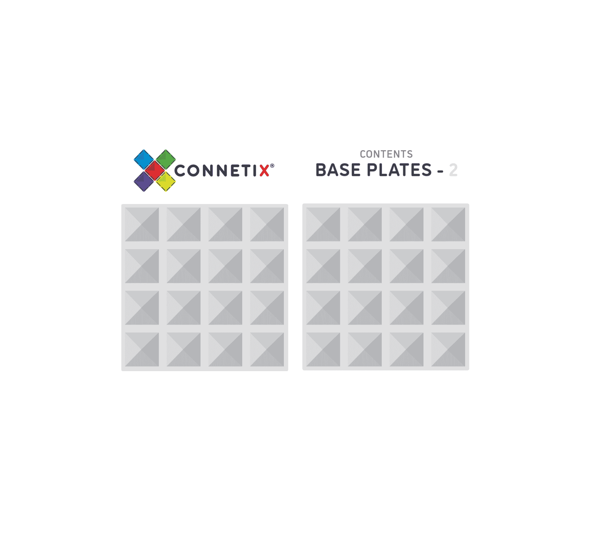 Connetix Tiles | 2 Piece Clear Base Plate Pack available at Bear & Moo