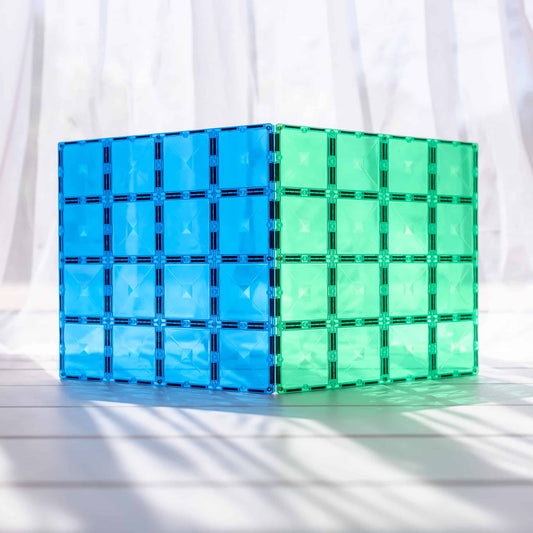 CONNETIX Magnetic Tiles | 2 Piece Base Plate Pack - Blue & Green available at Bear & Moo