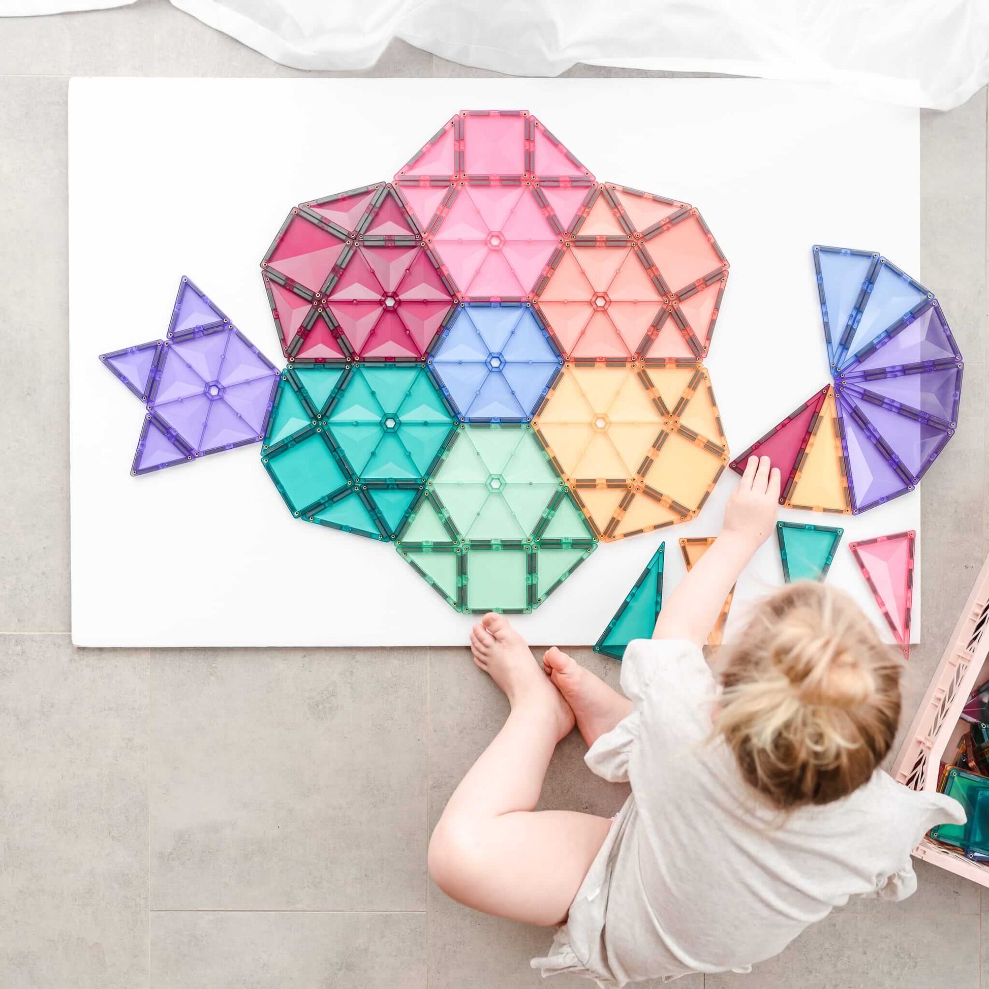 Connetix Tiles | 202 Piece Pastel Mega Pack available at Bear & Moo