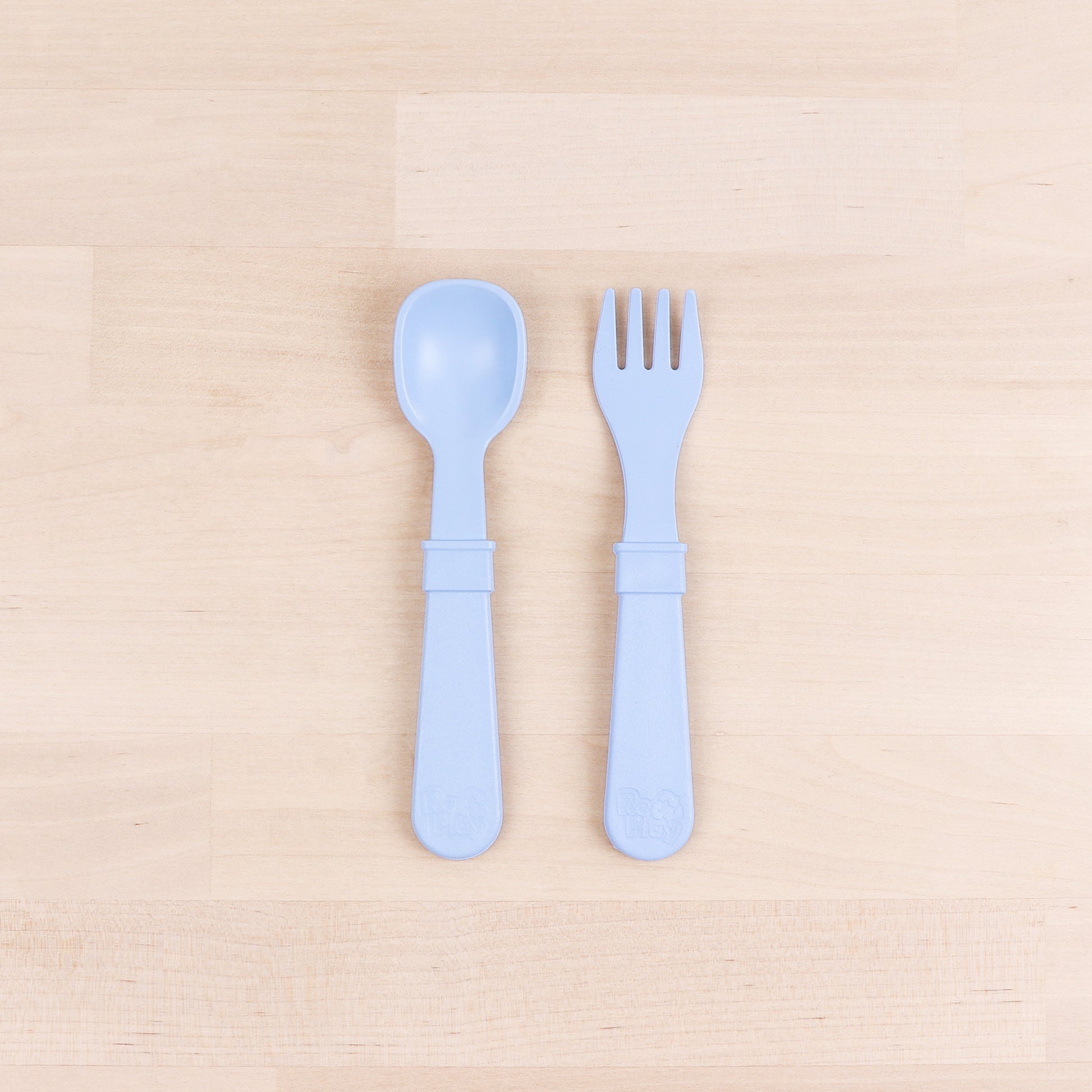Re-Play Utensil Set | Ice Blue Fork & Spoon from Bear & Moo