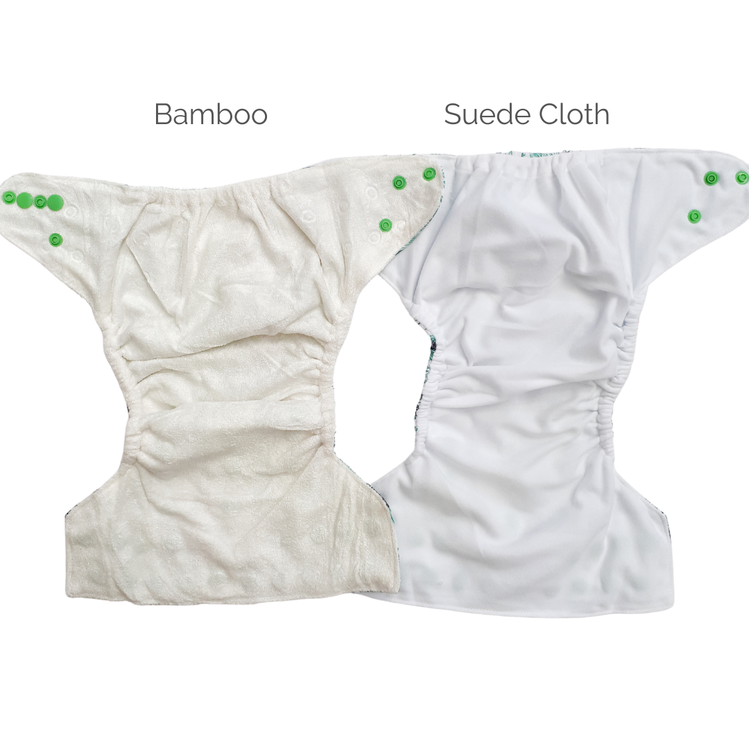One Size Fits Most Reusable Cloth Nappy in Bamboo and Suede Cloth Fabric from Bear and Moo