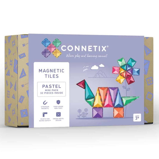Connetix Tiles | 32 Piece Mini Pastel Pack available at Bear & Moo