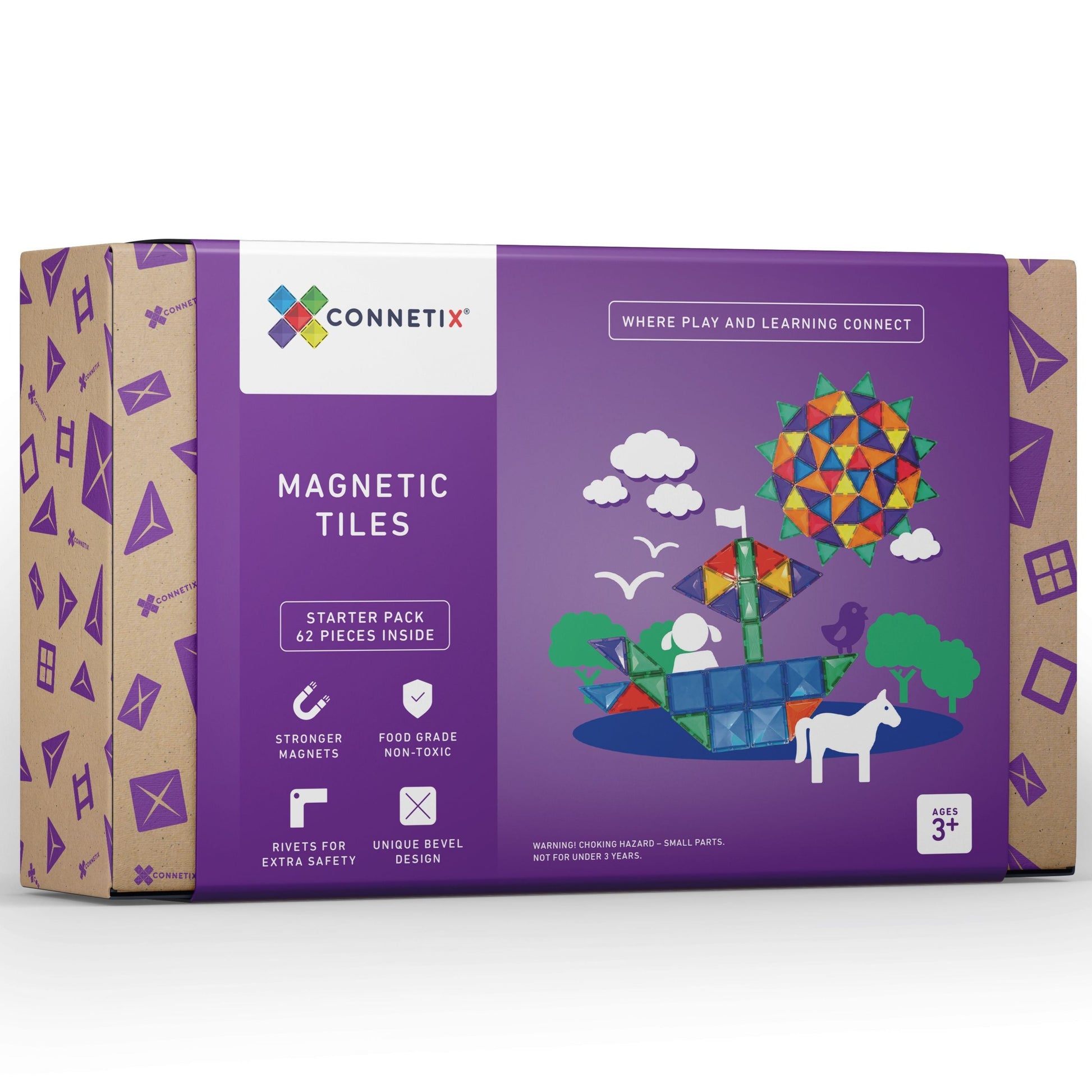 Connetix Tiles | 62 piece Starter Pack available at Bear & Moo