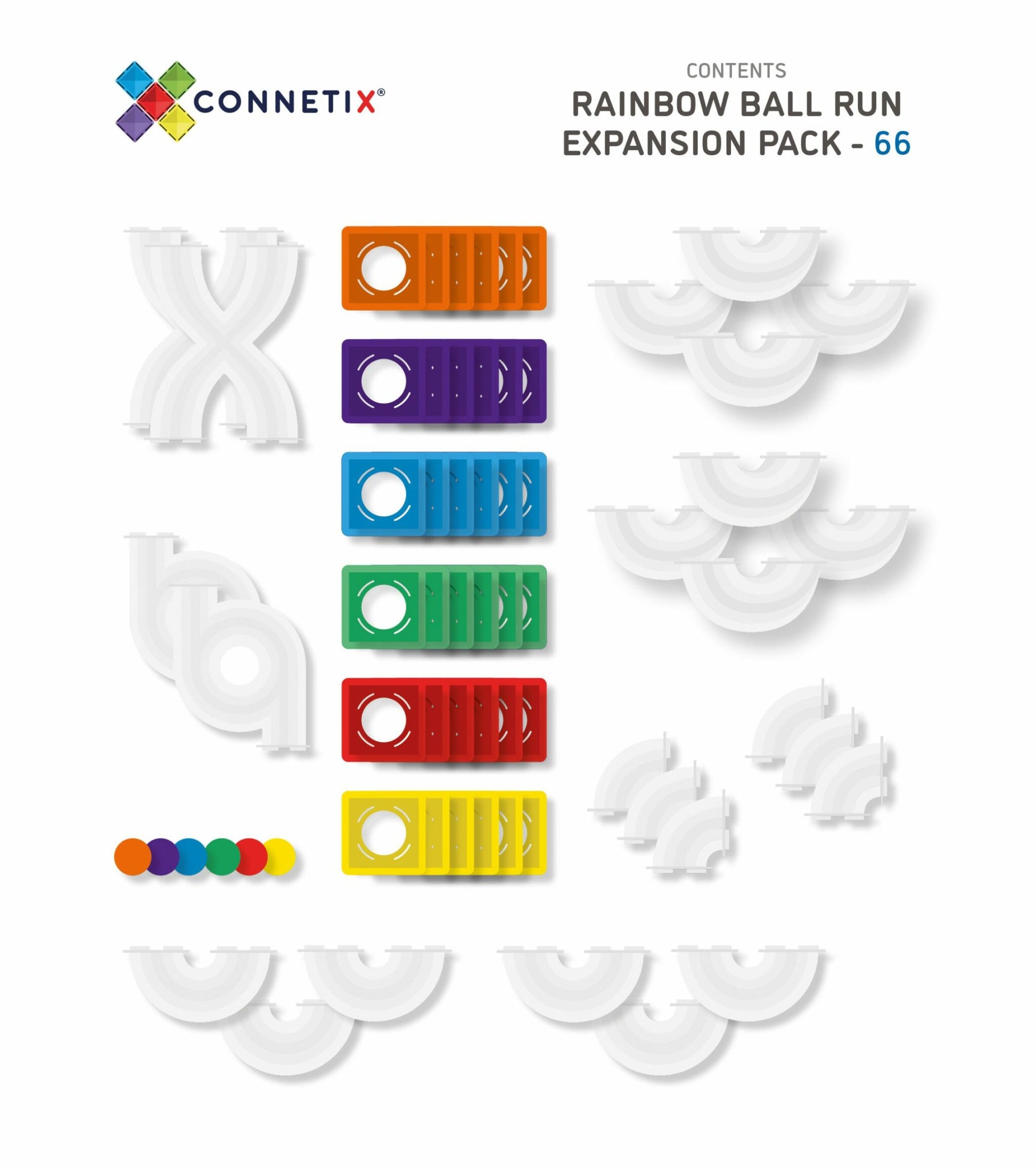 Connetix Tiles | 66 Piece Ball Run Expansion Pack available at Bear & Moo