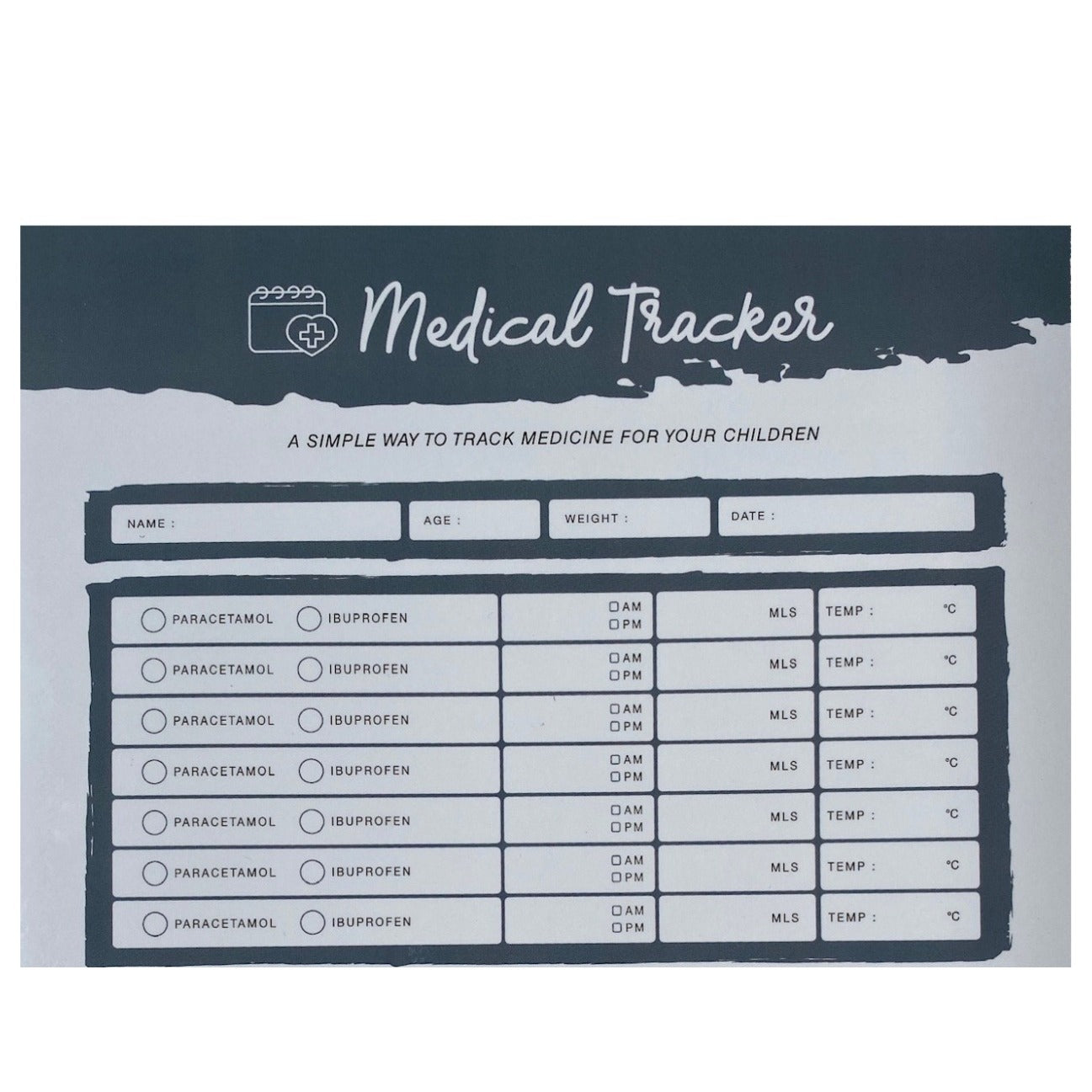 Tags For Good Medical Tracker in Blue available at Bear & Moo