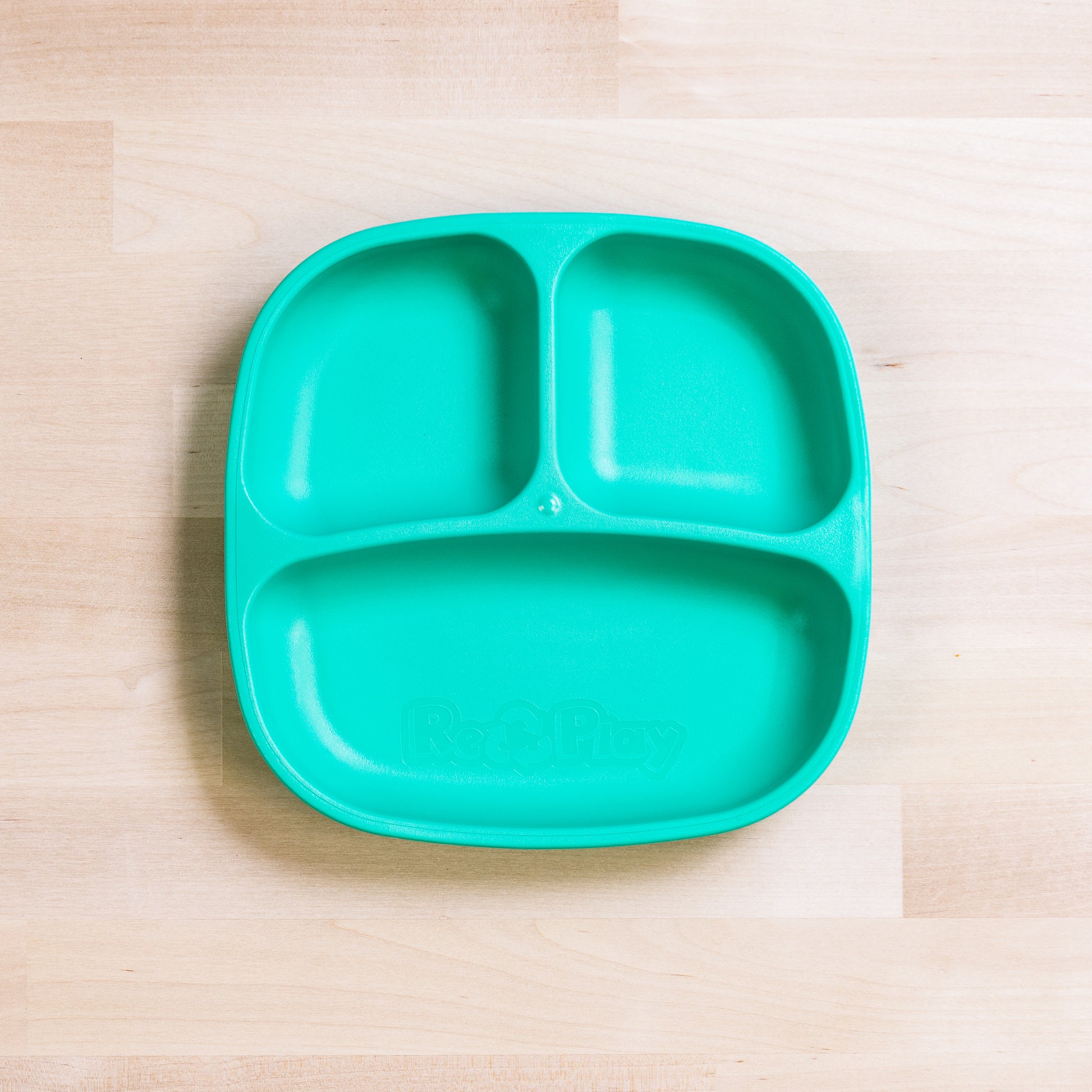 Re-Play Divided Plate 7" plate in Aqua from Bear & Moo