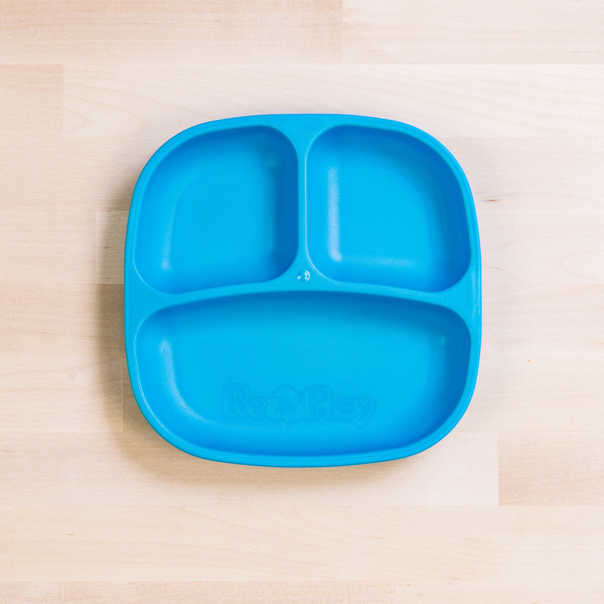 Re-Play Divided Plate 7" plate in Sky Blue from Bear & Moo