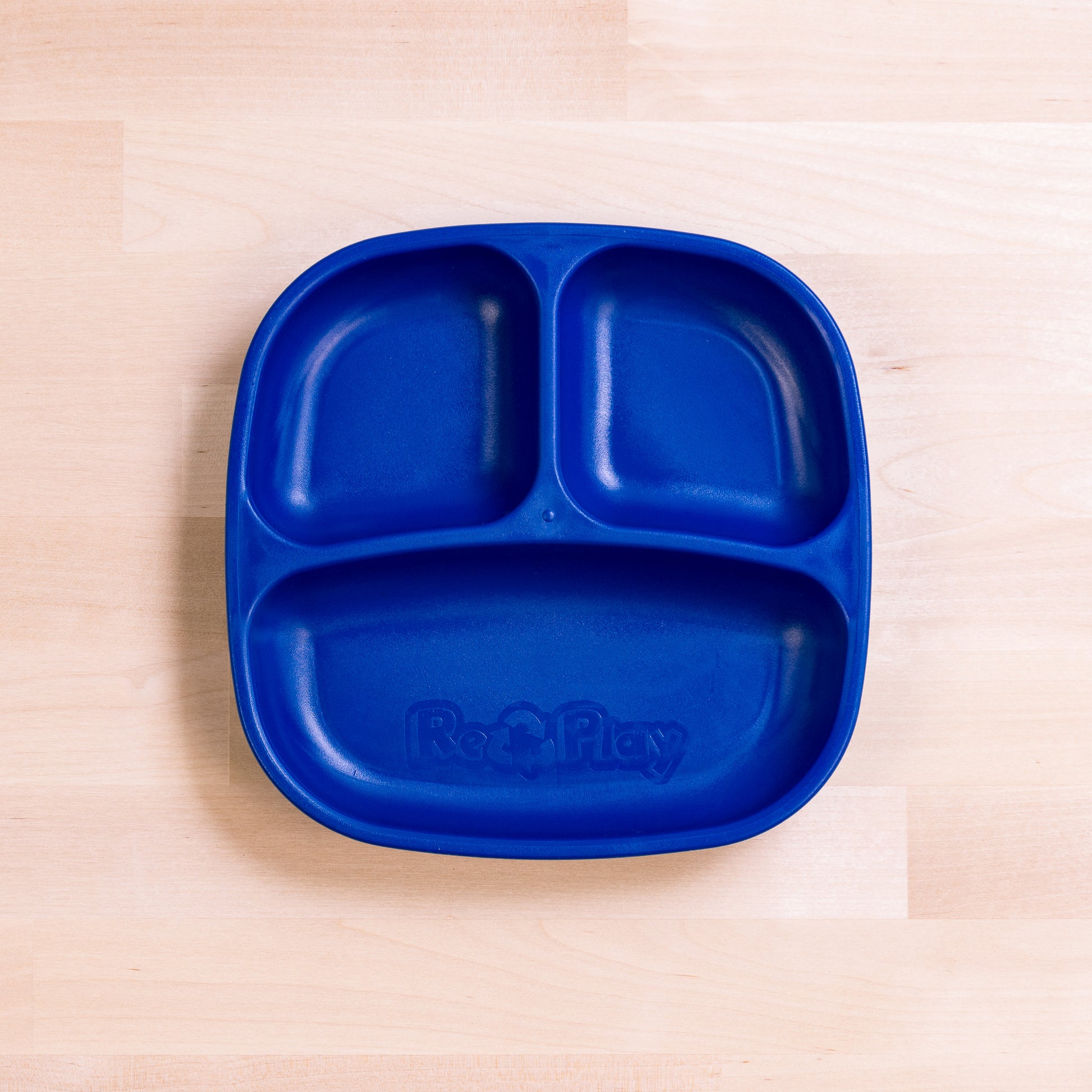 Re-Play Divided Plate 7" plate in Navy Blue from Bear & Moo
