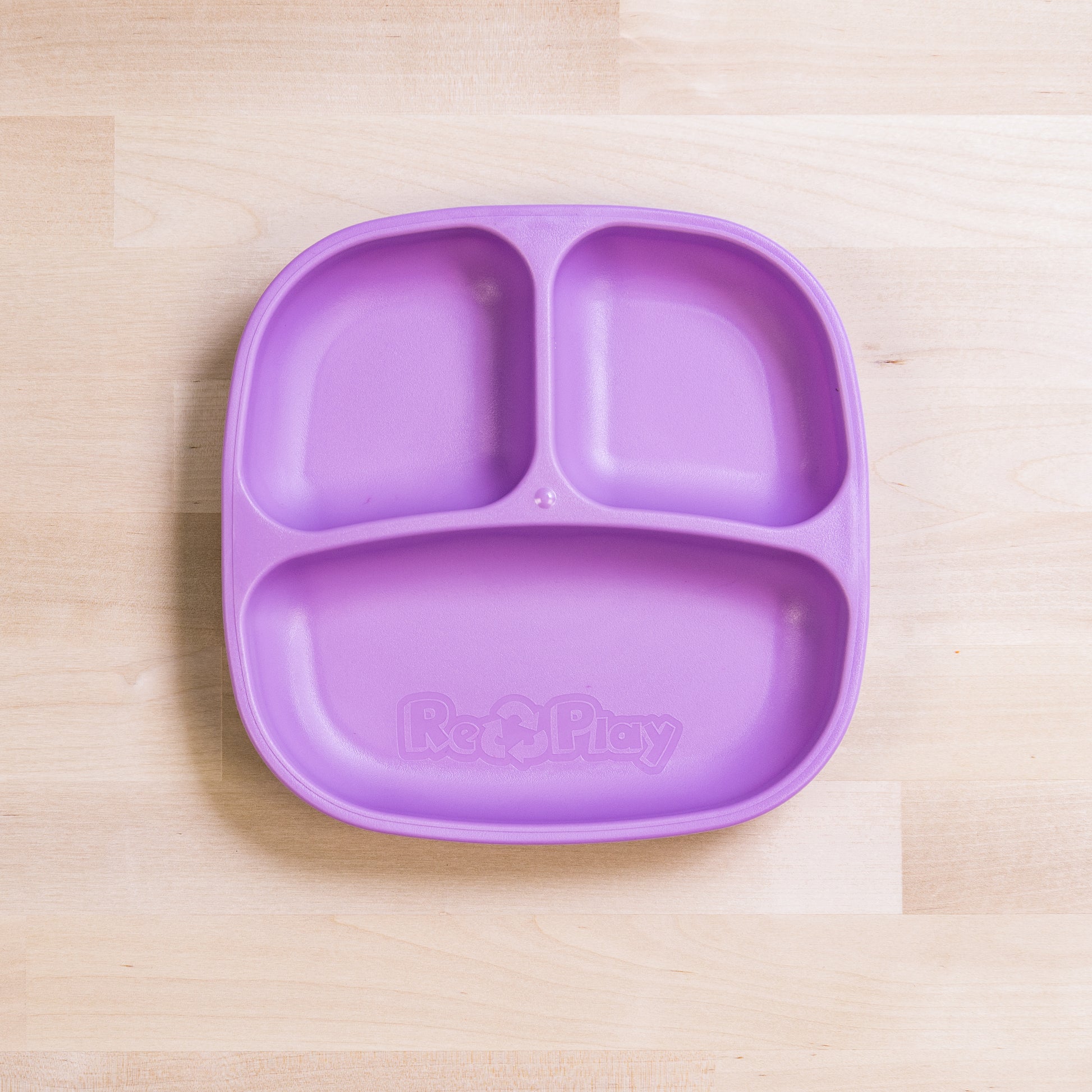 Re-Play Divided Plate 7" plate in Purple from Bear & Moo