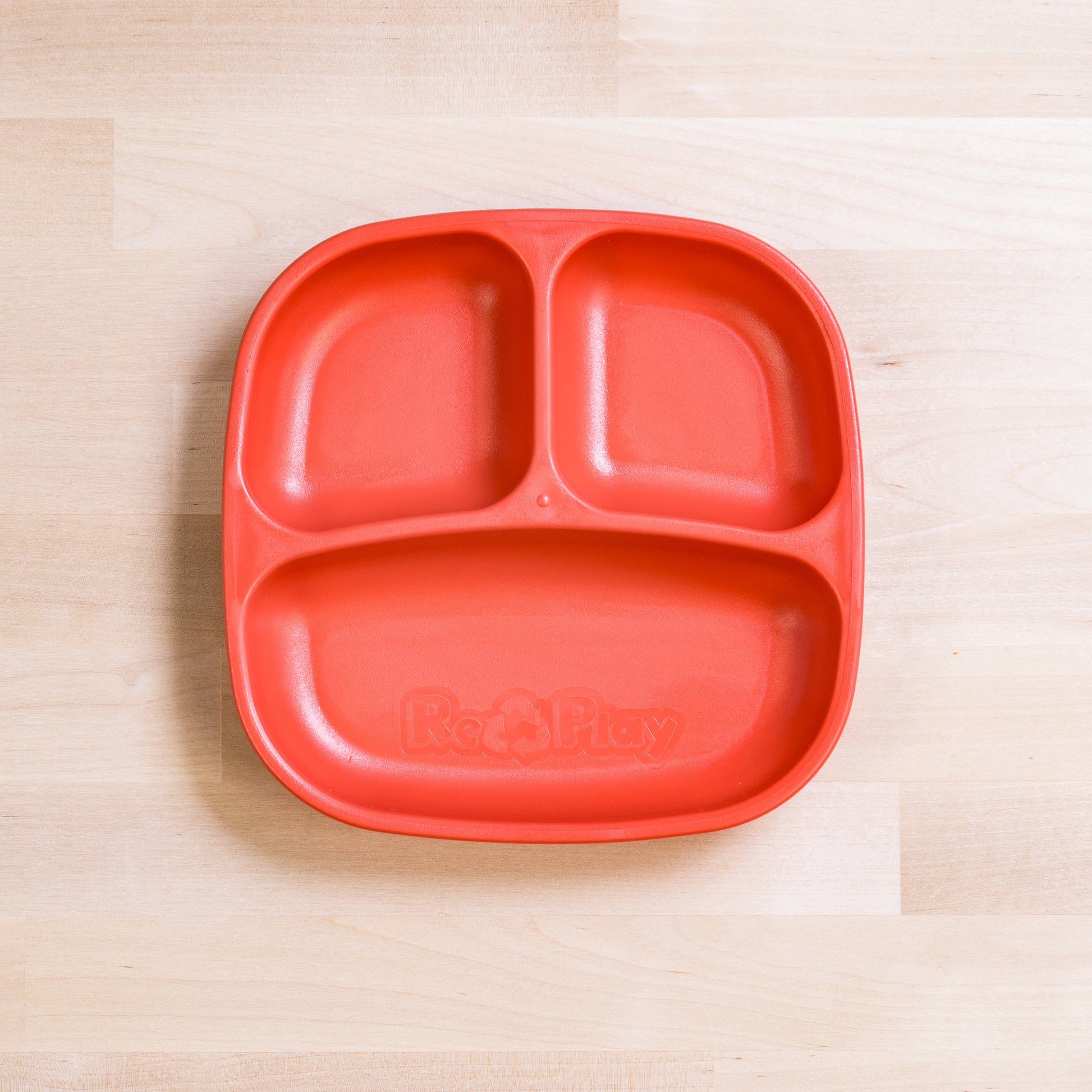 Re-Play Divided Plate 7" plate in Red from Bear & Moo