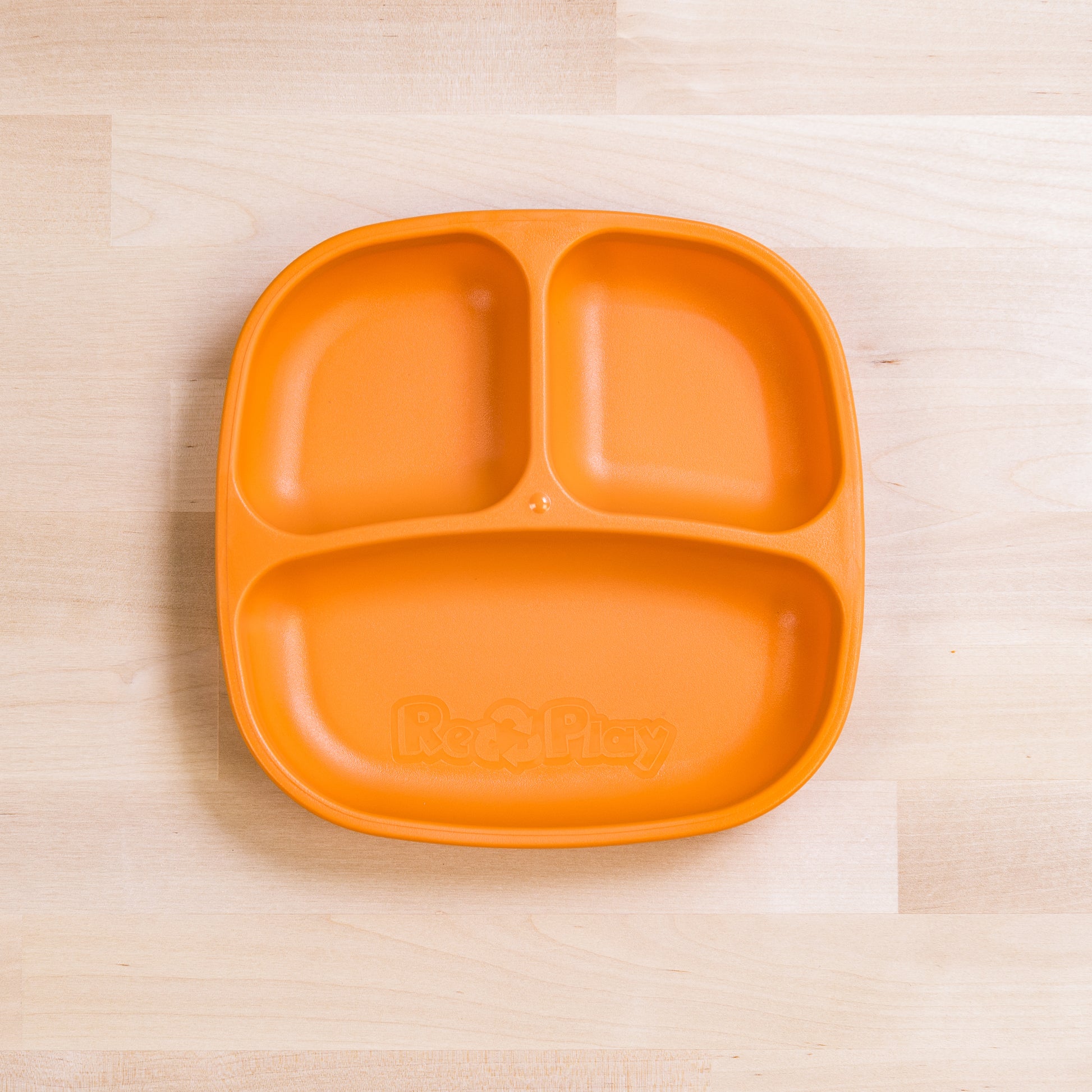 Re-Play Divided Plate 7" plate in Orange from Bear & Moo