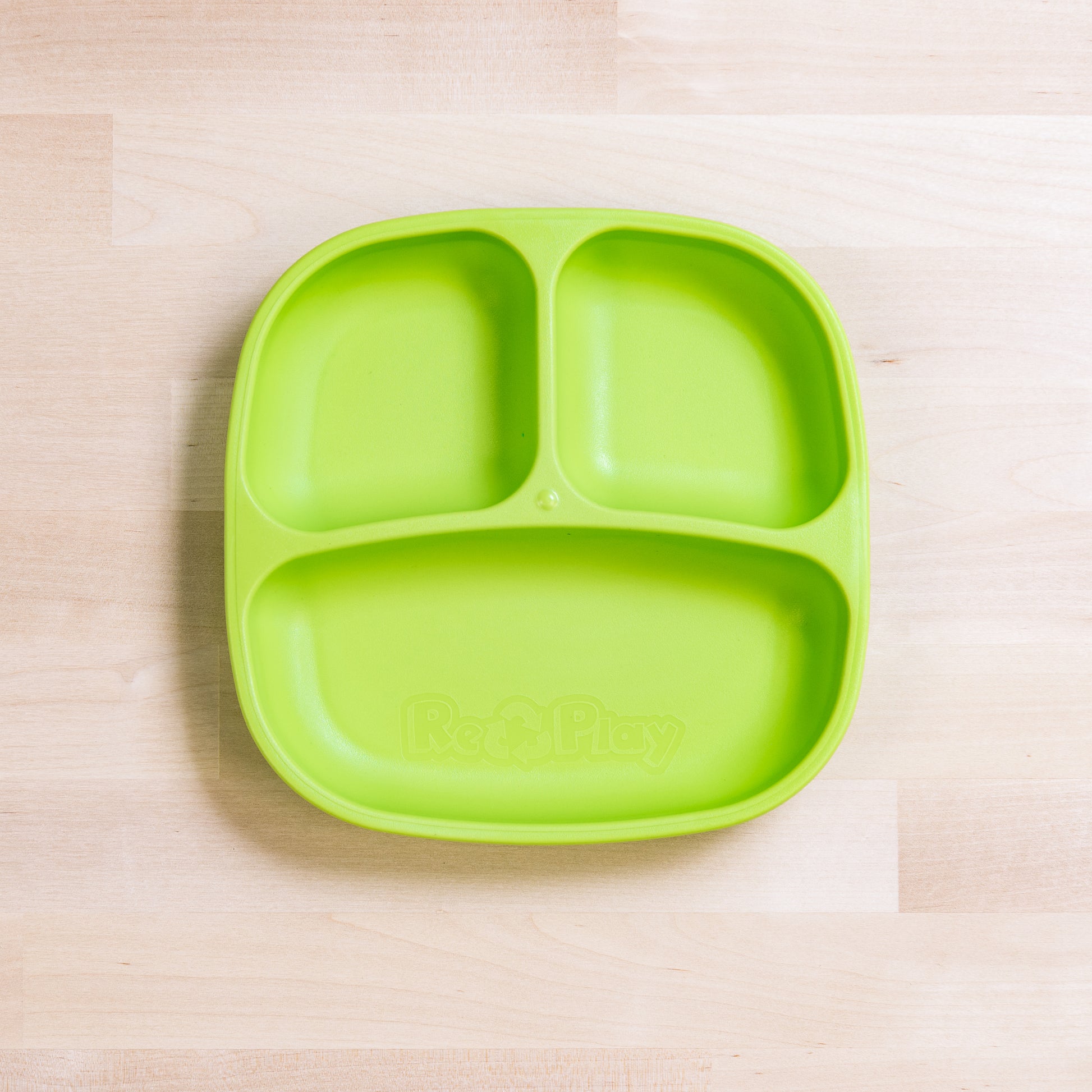 Re-Play Divided Plate 7" plate in Lime Green from Bear & Moo