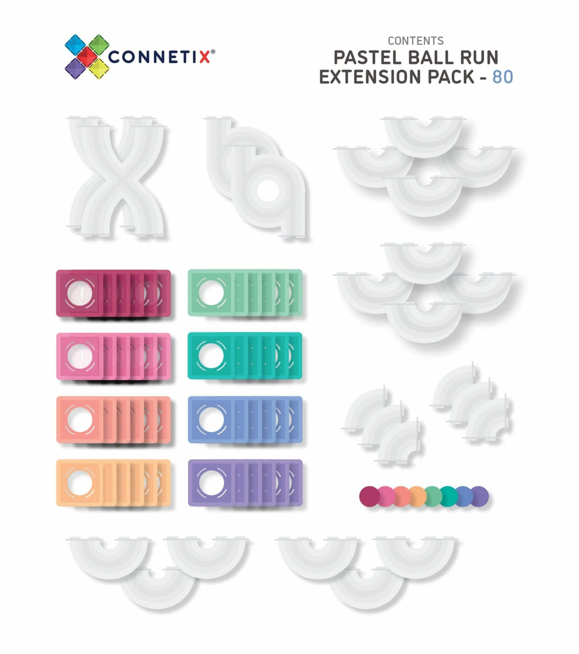 Connetix Tiles | 80 Piece Ball Run Expansion Pack available at Bear & Moo
