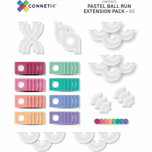 CONNETIX Tiles | 80 Piece Ball Run Expansion Pack available at Bear & Moo
