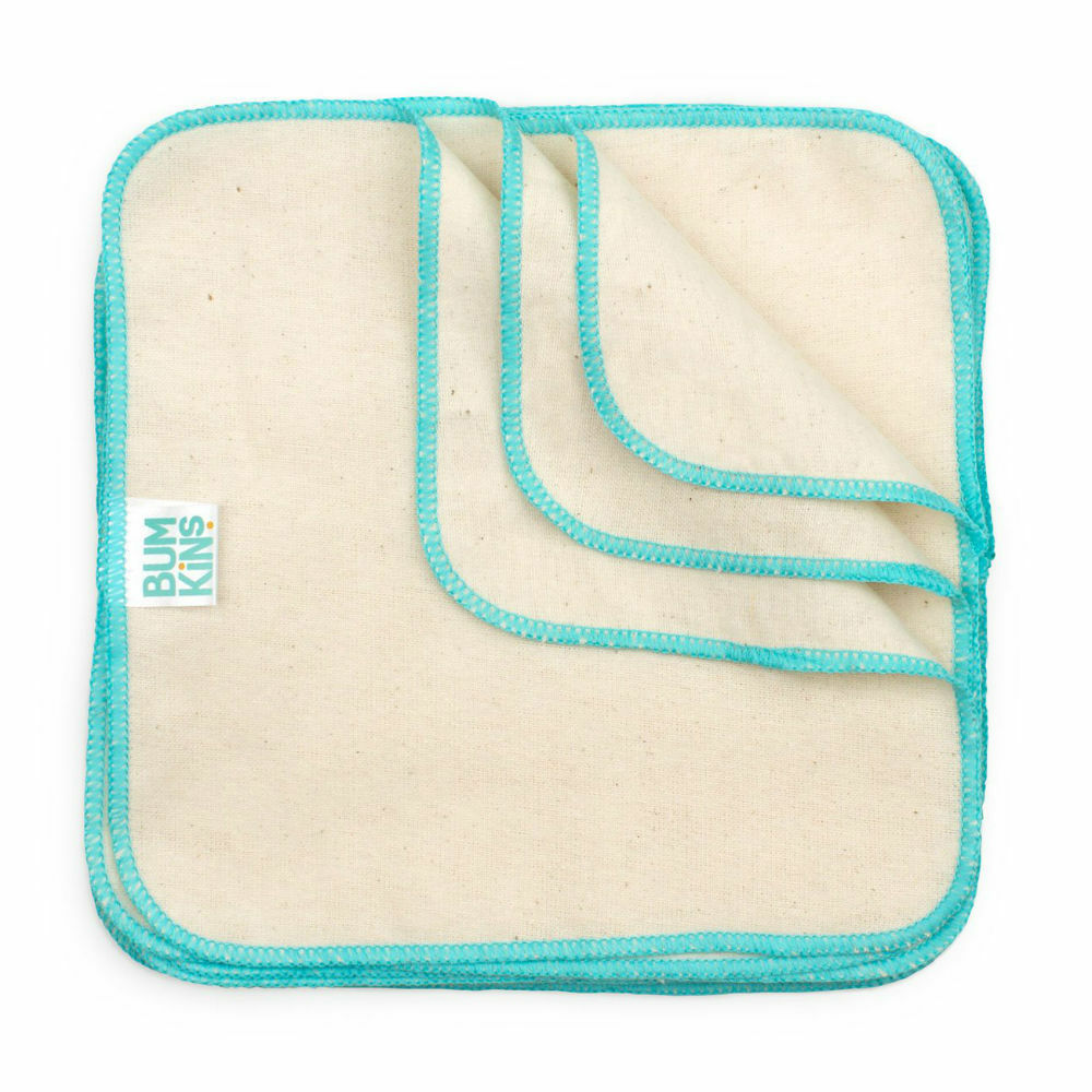 Bumpkins Reusable Baby Wipes | Natural with Aqua Trim available at Bear & Moo | bumpkins