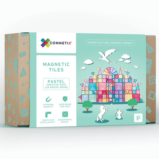 Connetix Tiles | 120 Piece Pastel Creative Pack available at Bear & Moo