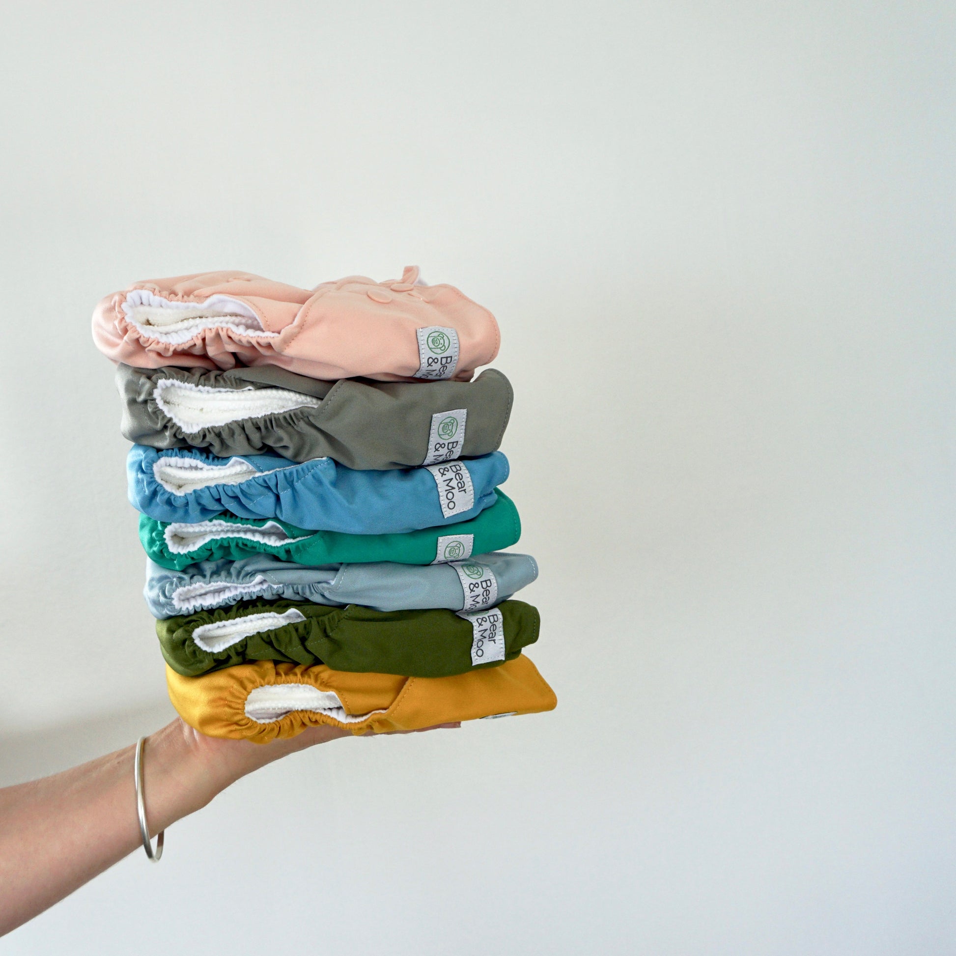 One Size Fits Most Reusable Cloth Nappy Stack from Bear and Moo