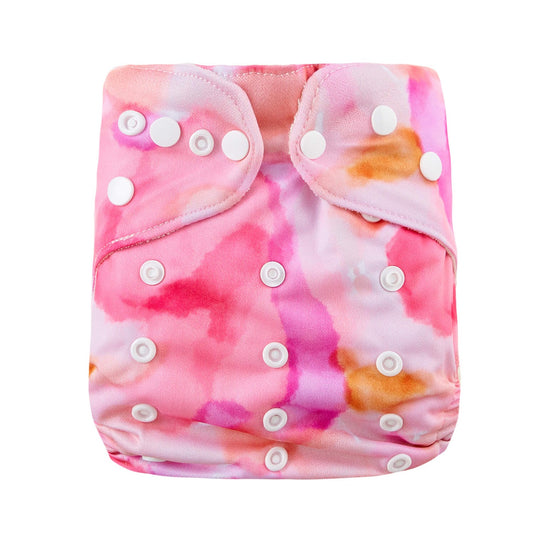 Bear & Moo One Size Fits Most Nappy in Candyfloss print