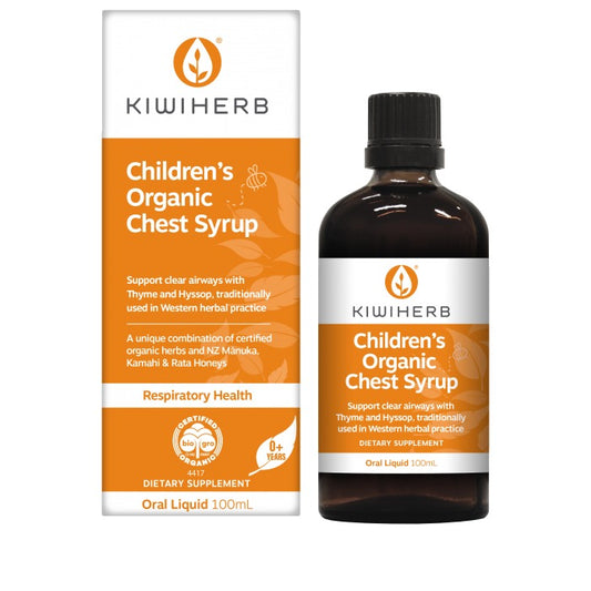 Kiwiherb Children’s Organic Chest Syrup 100ml available at Bear & Moo