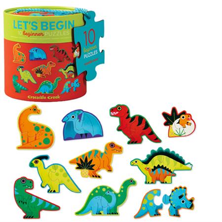 Crocodile Creek Let's Begin Puzzle Canister | Dinosaurs available at Bear & Moo
