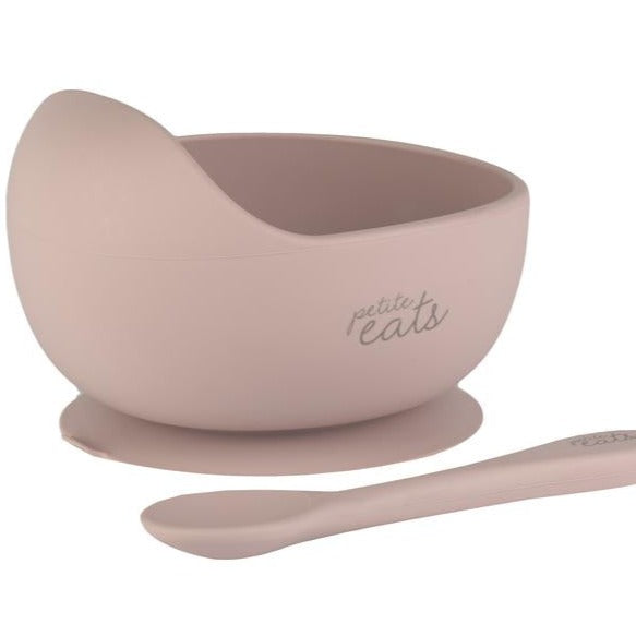 Petite Eats Silicone Bowl and Spoon in Dusty Lilac from Bear & Moo