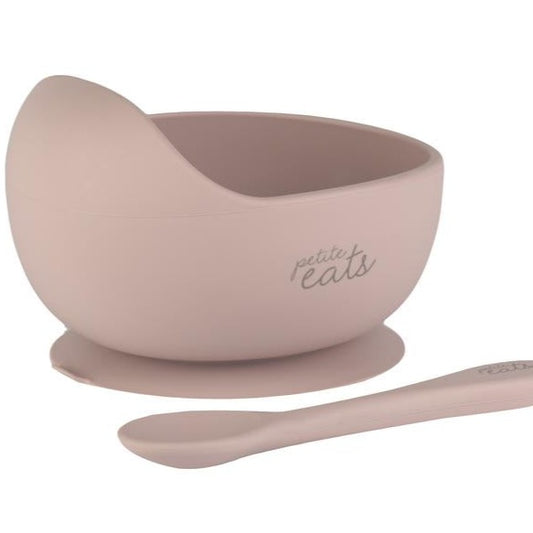 Petite Eats Silicone Bowl and Spoon in Dusty Lilac from Bear & Moo