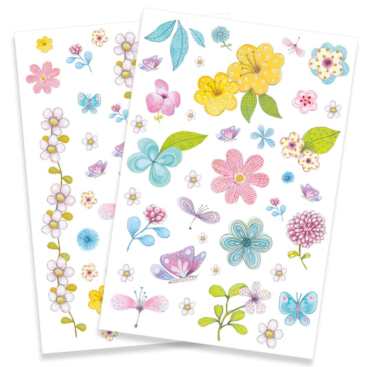 Djeco Fair Flowers of the Field Temporary Tattoos available at Bear & Moo