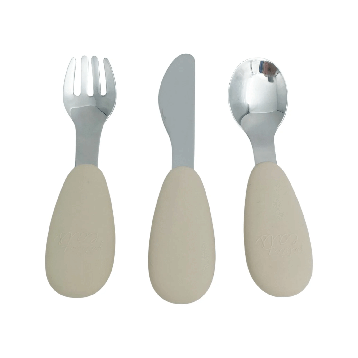 Petite Eats Full Metal Cutlery Set in Sand available at Bear & Moo